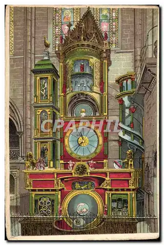 CARTE SYSTEME Strasbourg L&#39Horloge Astronomique Notice Historique Cathedrale