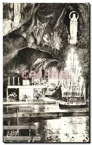 Cartes postales Lourdes La Grotte Miracucuesse de Nuit