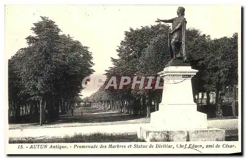 REPRO Autun Antique Promenade des Marbes et Statue de Divitiac Chef Eduen ami de Casar