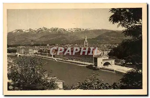 Ansichtskarte AK Grenoble Vue Generale et la Chaine de Belledonne