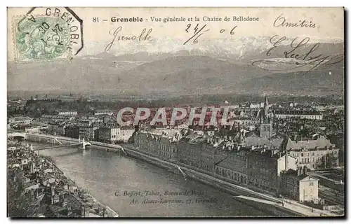 Ansichtskarte AK Grenoble Vue generale et la Chaine de Belledone