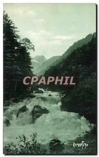 Cartes postales Les Pyrenees Le Gave D'Ossau En Montant Des Eaux Chaudes A Gabas