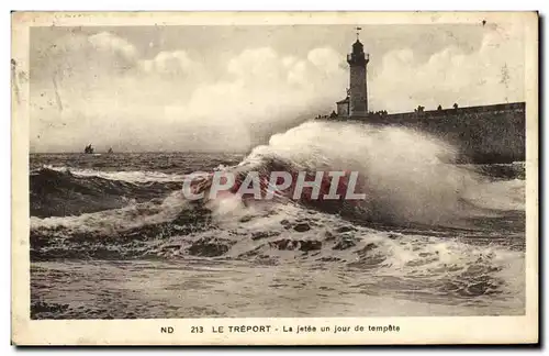 Ansichtskarte AK Le Treport La Jetee Un Jour de tempete