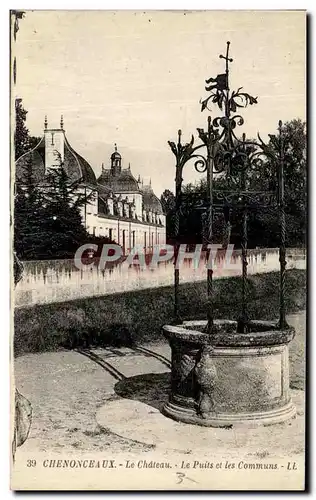 Cartes postales Chenonceaux Le Chateau Le Puits et les Communs