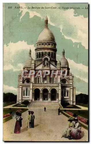 Cartes postales Paris La Basilique du Sacre Ceaur Facade principale Montmartre