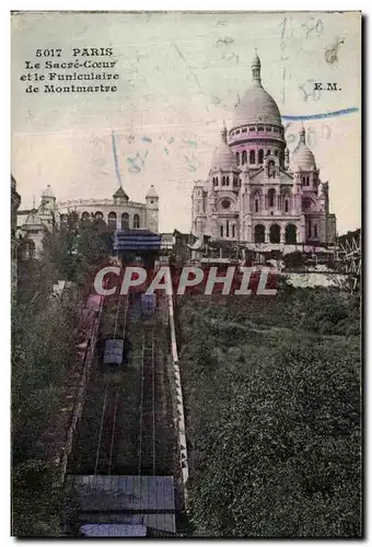 Cartes postales Paris Le Sacre Coeur et le Funiculaire de Montmartre