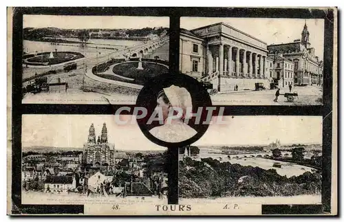 Cartes postales Tours Folklore Coiffe Femme