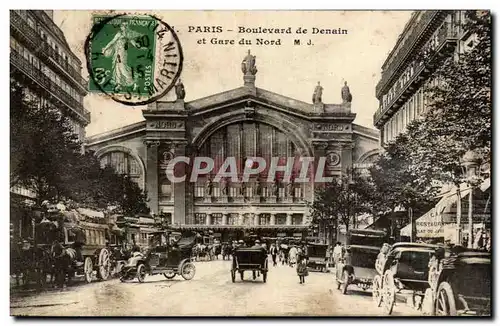 Cartes postales Paris Boulevard de Denain et Gare du Nord