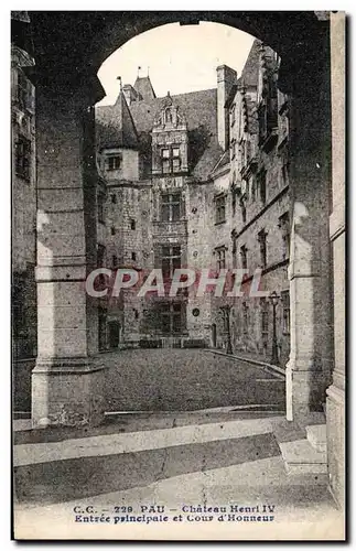 Cartes postales Pau Chateau Henri IV Entree principale et Cour d&#39Honneur