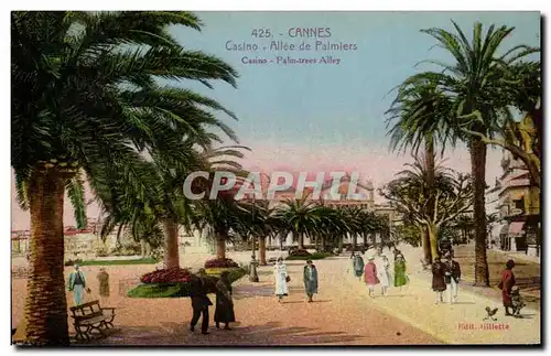 Cartes postales Cannes Casino Allee de Palmiers y