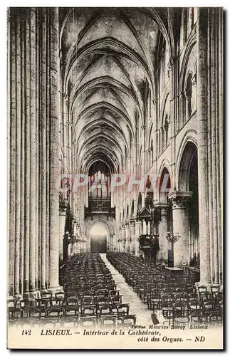 Cartes postales Lisieux Interieur de la Cathedrale cote des Orgues