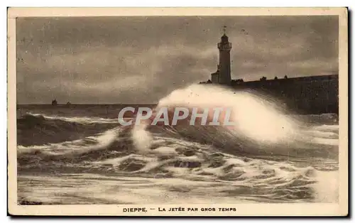 Cartes postales Dieppe La Jetee Par Gros Temps