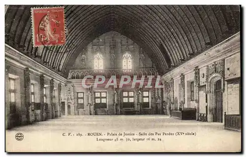 Cartes postales Rouen Palais de Jusice Salle des Pas Perdus