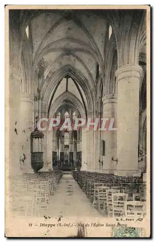 Cartes postales Dieppe Nef de l&#39Eglise Saint Remy