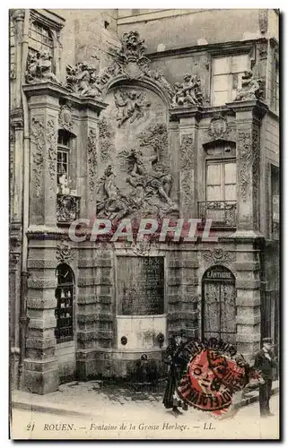 Cartes postales Rouen Fontaine de la Grosse Horloge