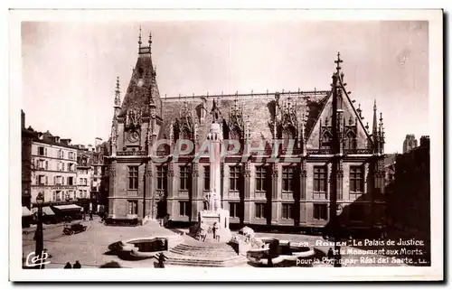 Ansichtskarte AK Rouen Le Palais de Justice et le Monument aux Morts pour la Port