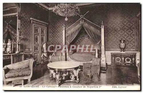 Ansichtskarte AK Compiegne Le Chateau Chambre a Coucher de Napoleon 1er