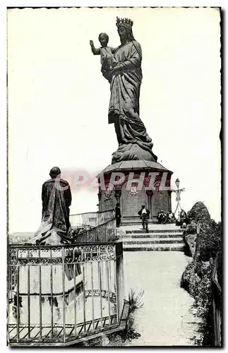 Cartes postales Le Puy Statue de Notre Dame de France et statue de Mgr Morlhon