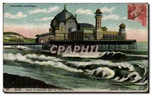Cartes postales Nice Jetee Promenade par un coup de Mer