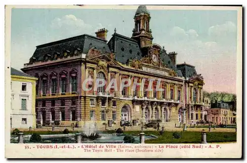 Cartes postales Tours L&#39Hotel de Ville La place