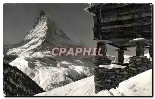 Cartes postales moderne Zermatt Findeln mit Manerhorn