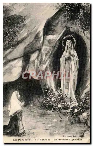 Cartes postales Les Lourdes La Premiere Apparition