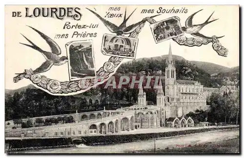 Cartes postales De Lourdes Portez lui mes Prieres Hirondelles