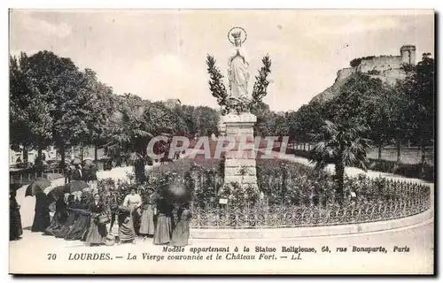 Cartes postales Lourdes La Vierge couronnee et le Chateau Fort