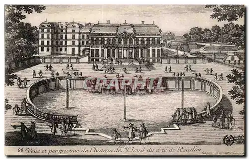 Cartes postales Chateau de St Cloud du Cote de L'Escalier Vue et Perspective de l'escalier