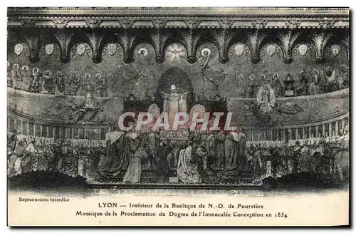 Cartes postales Lyon Interieur de la Basilique de Fourvlere Mosaique de la Proclamation du Dogme de l&#39Immacul