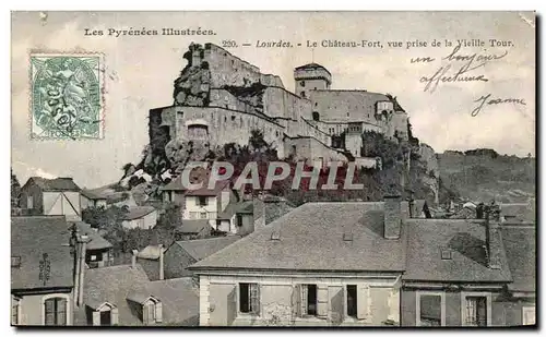 Cartes postales Les Pyrenees Illustrees Lourdes Le Chateau Fort vue prise de la Vieille Tour