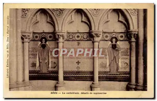 Cartes postales Sees La Cathedrale Details de tapisseries