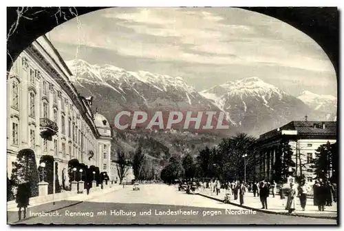 Ansichtskarte AK Innsbruck Rennweg mit Hofburg und Landestheater Gegen Nordkette