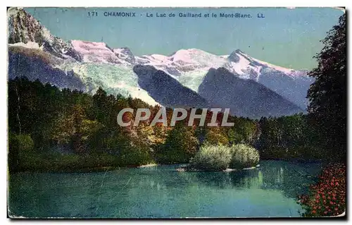 Cartes postales Chamonix Le Lac de Gailland et le Mont Blanc