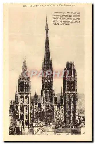 Cartes postales La Cathedrale de Rouen Vue d&#39ensemble