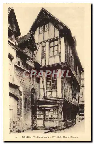 Cartes postales Rouen Vielle Maison du 15eme Rue St Romain