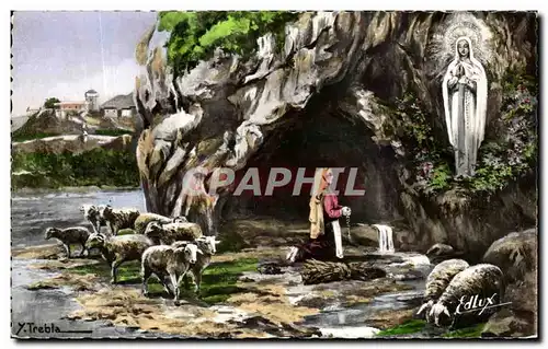 Cartes postales Lourdes L&#39Apparition Moutons