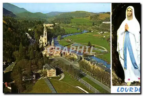 Cartes postales moderne Lourdes Vue generale vers les Sanctuaires