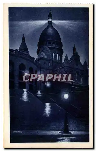 Cartes postales Paris La Nuit Basilique du Sacre coeur Montmartre