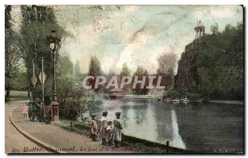 Cartes postales Buttes Chaumont Le Lac Et Le Belvedere