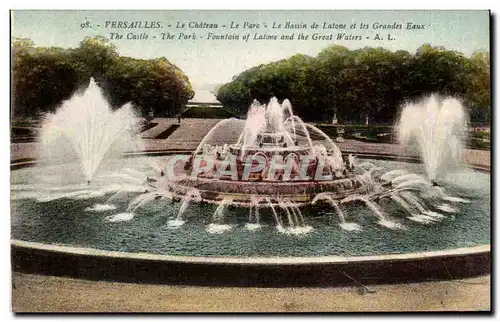 Cartes postales Versailles Le Chateau Le parc Le Bassin De Latone Et Les Grandes Eaux