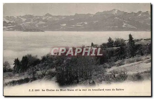 Cartes postales La Chaine Du Mont Blanc Et La Mer De Brouillard Vues Du Saleve