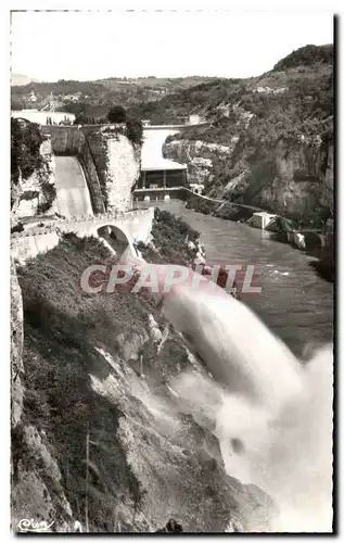 Cartes postales moderne Barrage de Genissiat Vue d&#39ensemble Canal Evacuateur et Doucine