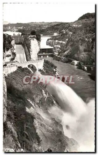 Moderne Karte Barrage de Genissiat Vue d&#39ensemble Canal Evacuateur et Doucine