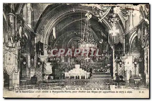 Cartes postales Paray Le Monial Interieur de la Chapelle de la Visitation eu le Sacre Coeur s&#39est revele a