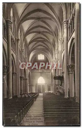 Ansichtskarte AK Lausanne La Cathedrale Interieur vu depuis le choeur