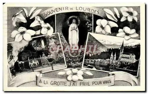 Ansichtskarte AK Souvenir De Lourdes A La Grotte J&#39Ai Prie Pour Vous