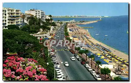 Moderne Karte La Cote D&#39Azur Cannes La Plage Du Midi