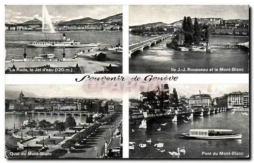 Cartes postales La Rade Le Jet D&#39Eau Souvenir De Geneve