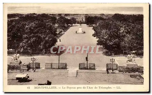 Cartes postales Montpellier Le Peyrou Pris De l&#39Arc De Triomphe